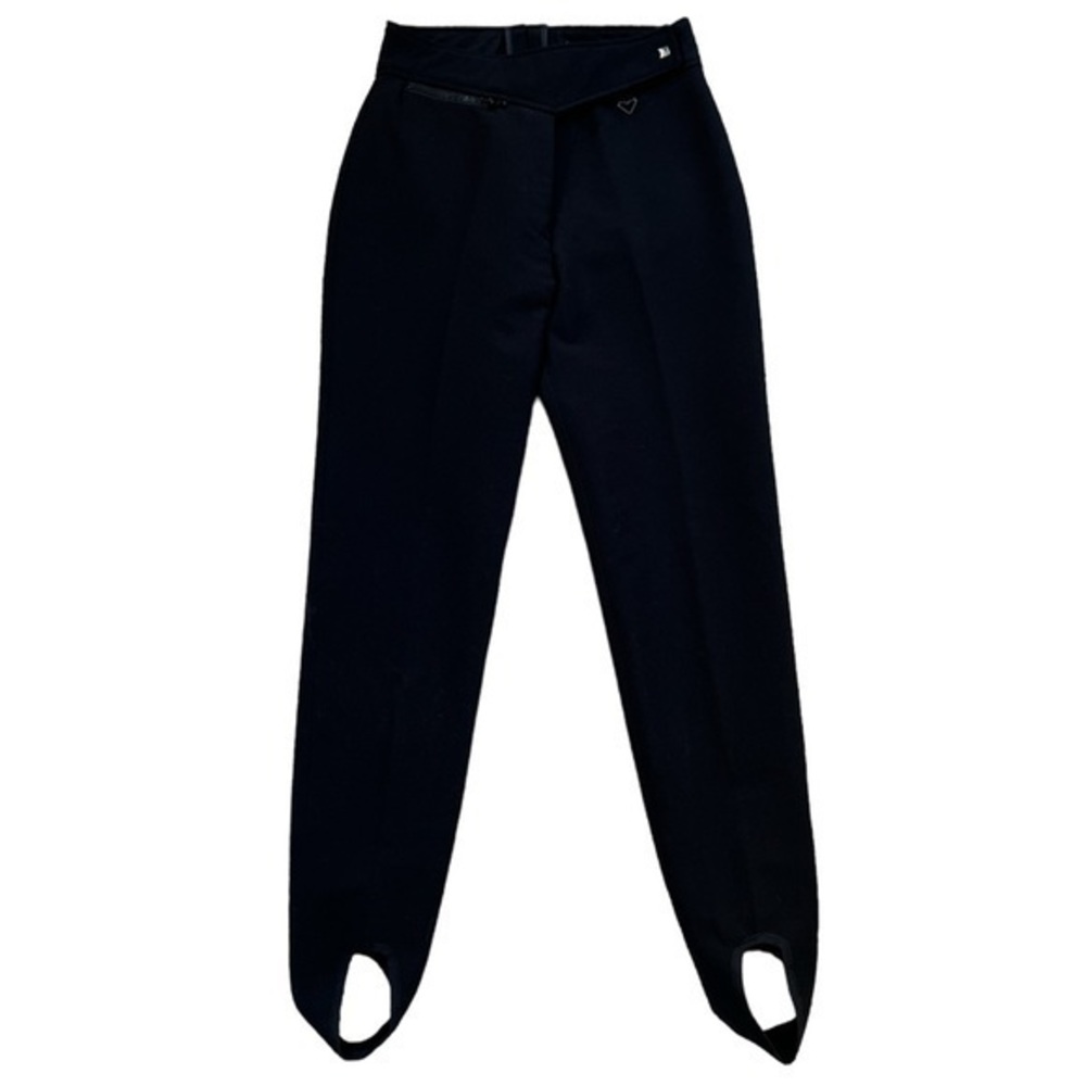 Vintage Obermeyer Women's Black Wool‎ Blend Stirrup Ski Snow Pants Sz. 10L
